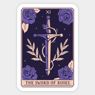 Spooky Tarot Card: The Sword of Roses Sticker